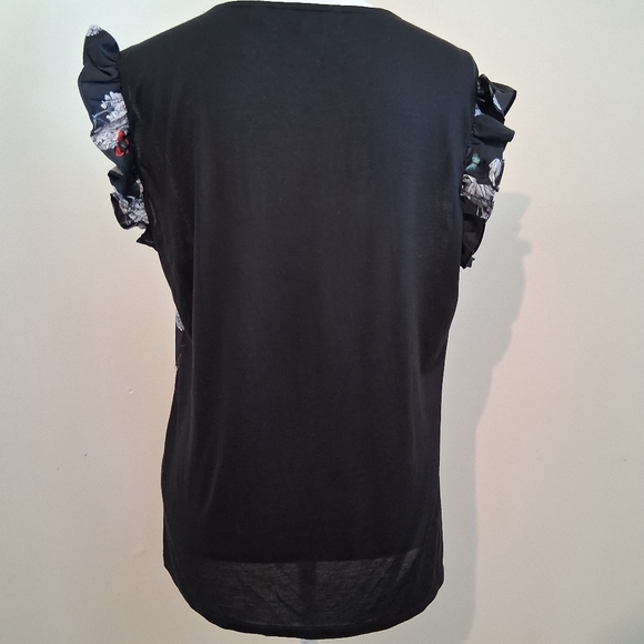 Ted Baker Daneli Ruffle Woven Front  Sleeveless Blouse Size 8 US or Ted 3 - Picture 3 of 8